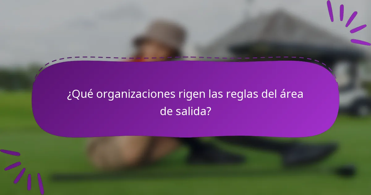 ¿Qué organizaciones rigen las reglas del área de salida?