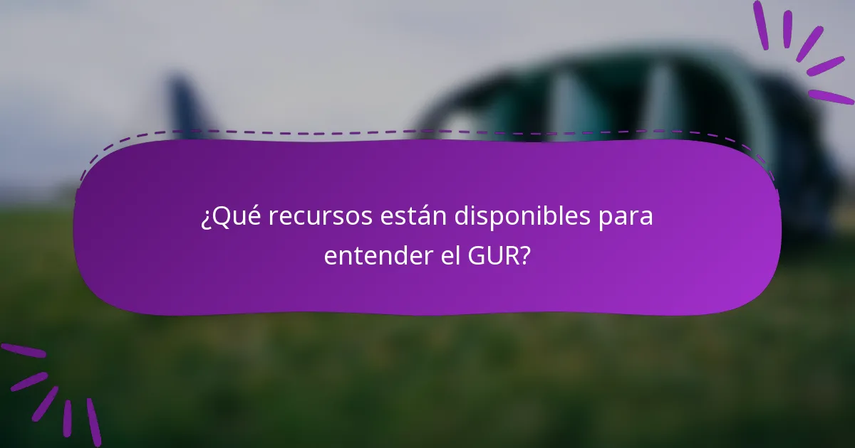 ¿Qué recursos están disponibles para entender el GUR?